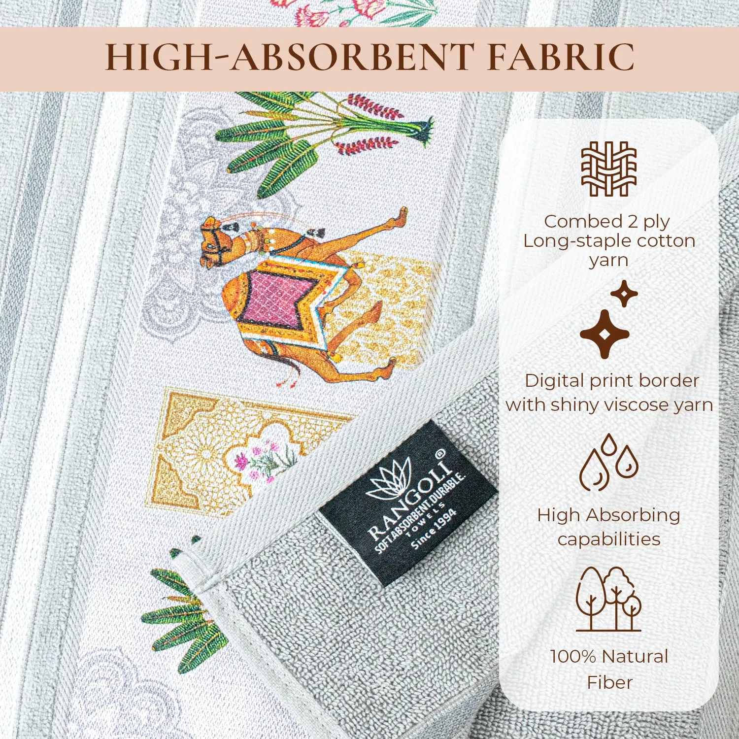 Regal 460 GSM Hand Towel Set Of 5 | Ultra Soft & Highly Absorbent Towels