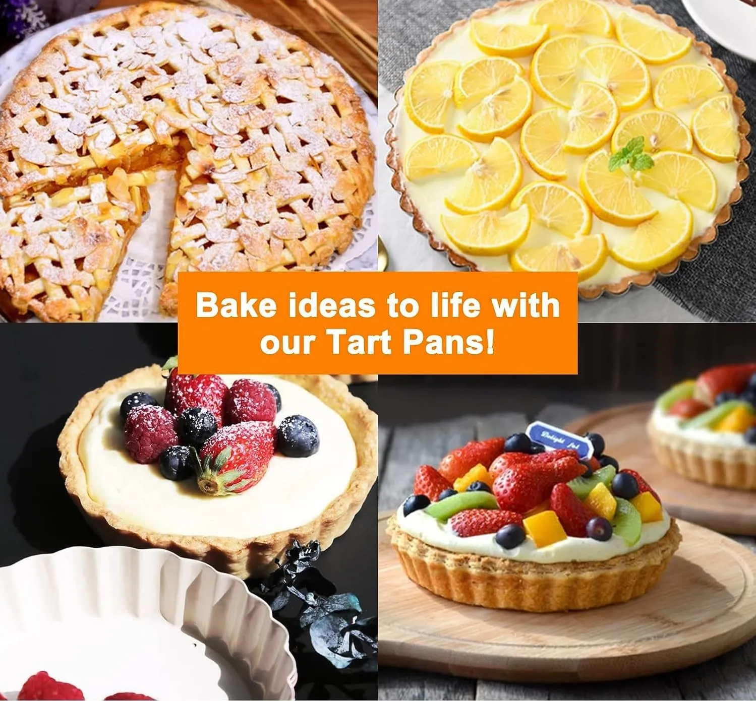 RINKLE TRENDZ Aluminium Round Pie Dish Quiche Pan Tart Mould with Removable Bottom 9 Inch for Baking in OTG Oven