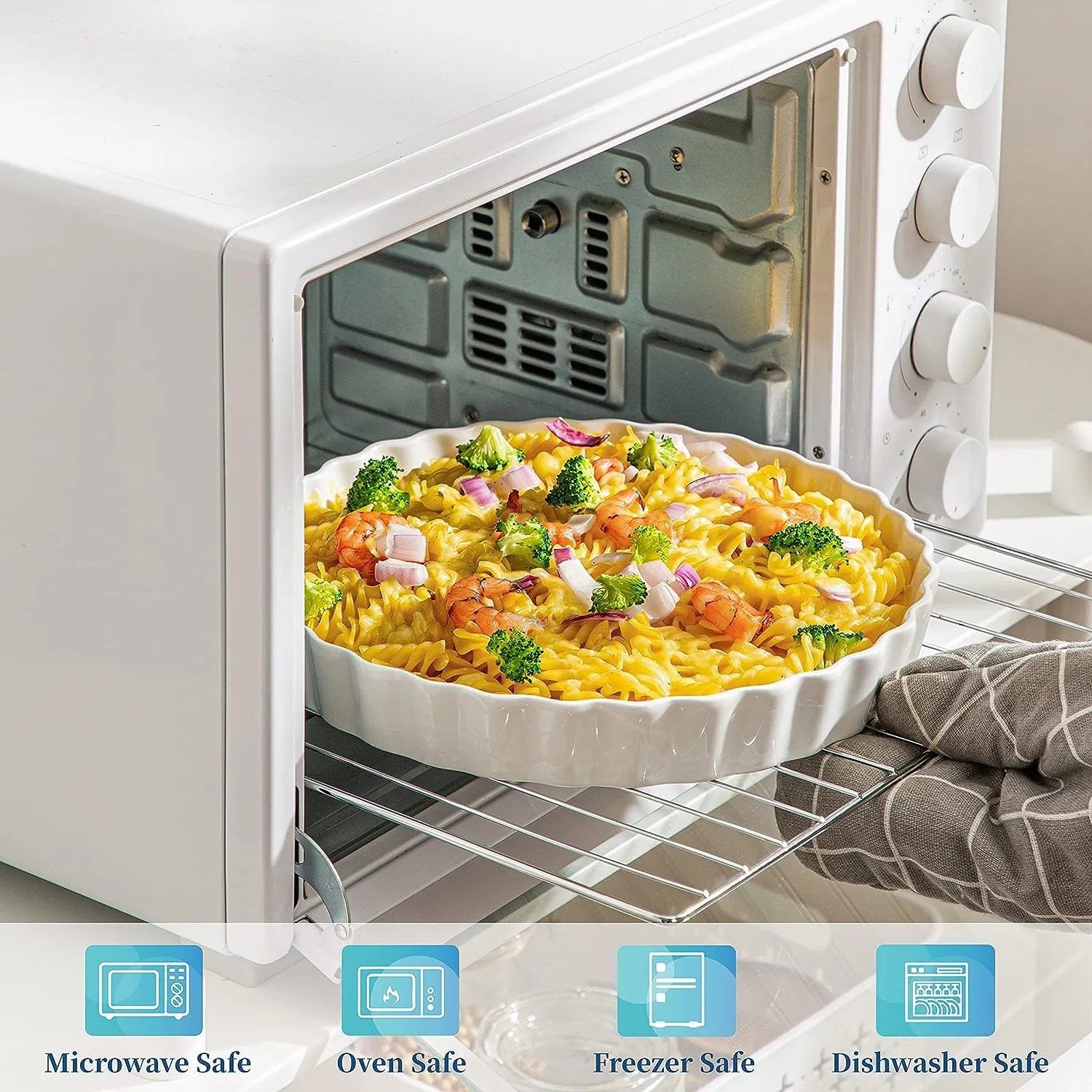 RINKLE TRENDZ Aluminium Round Pie Dish Quiche Pan Tart Mould with Removable Bottom 9 Inch for Baking in OTG Oven