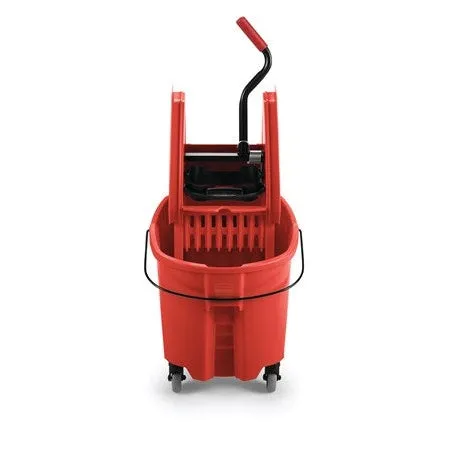 RUBBERMAID WAVEBRAKE MOP BUCKET WITH DOWN PRESS - RED