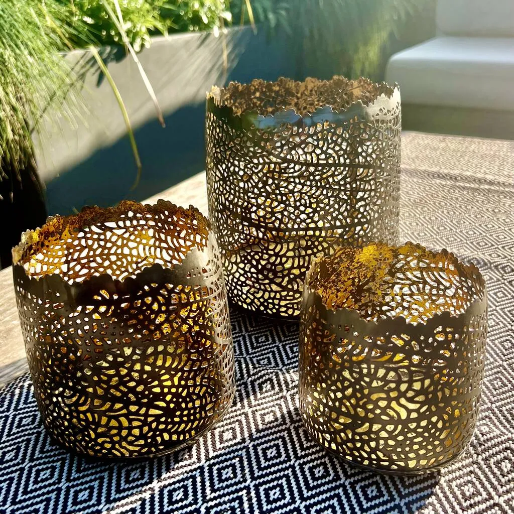 Set Of Three Medina Candle Votives