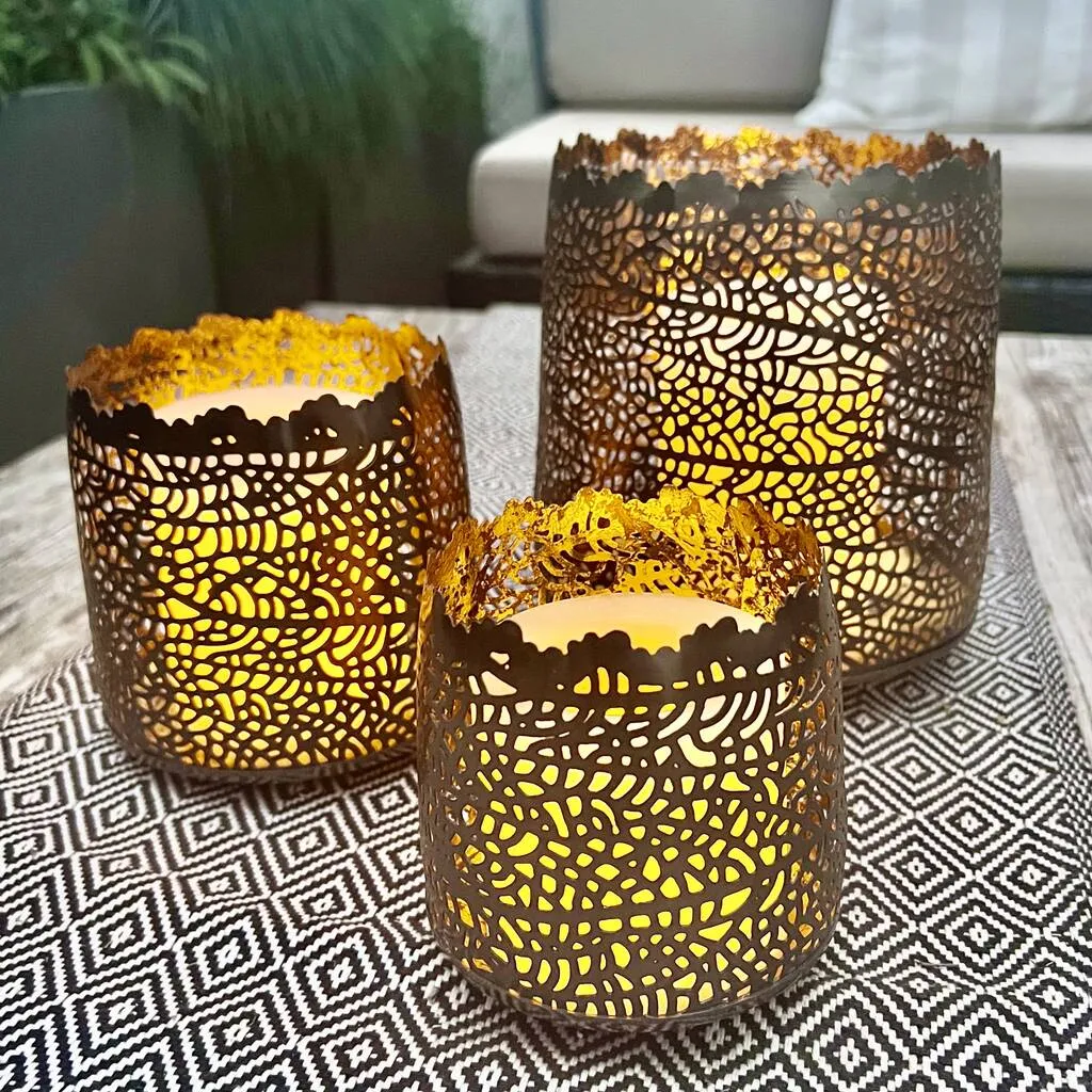 Set Of Three Medina Candle Votives