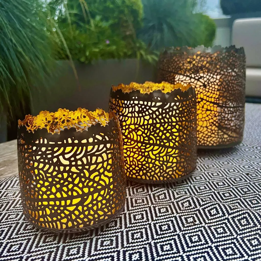 Set Of Three Medina Candle Votives