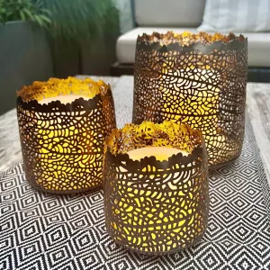 Set Of Three Medina Candle Votives