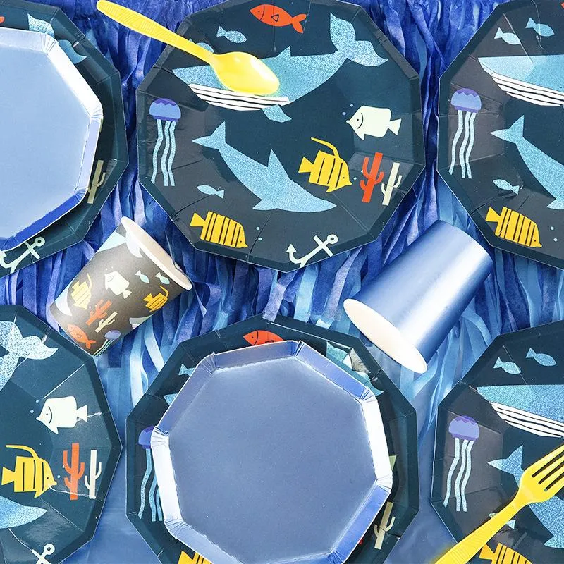 Shark Theme Birthday Party Cutlery Package (#Type A)