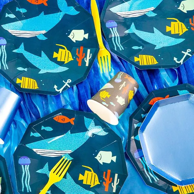Shark Theme Birthday Party Cutlery Package (#Type A)