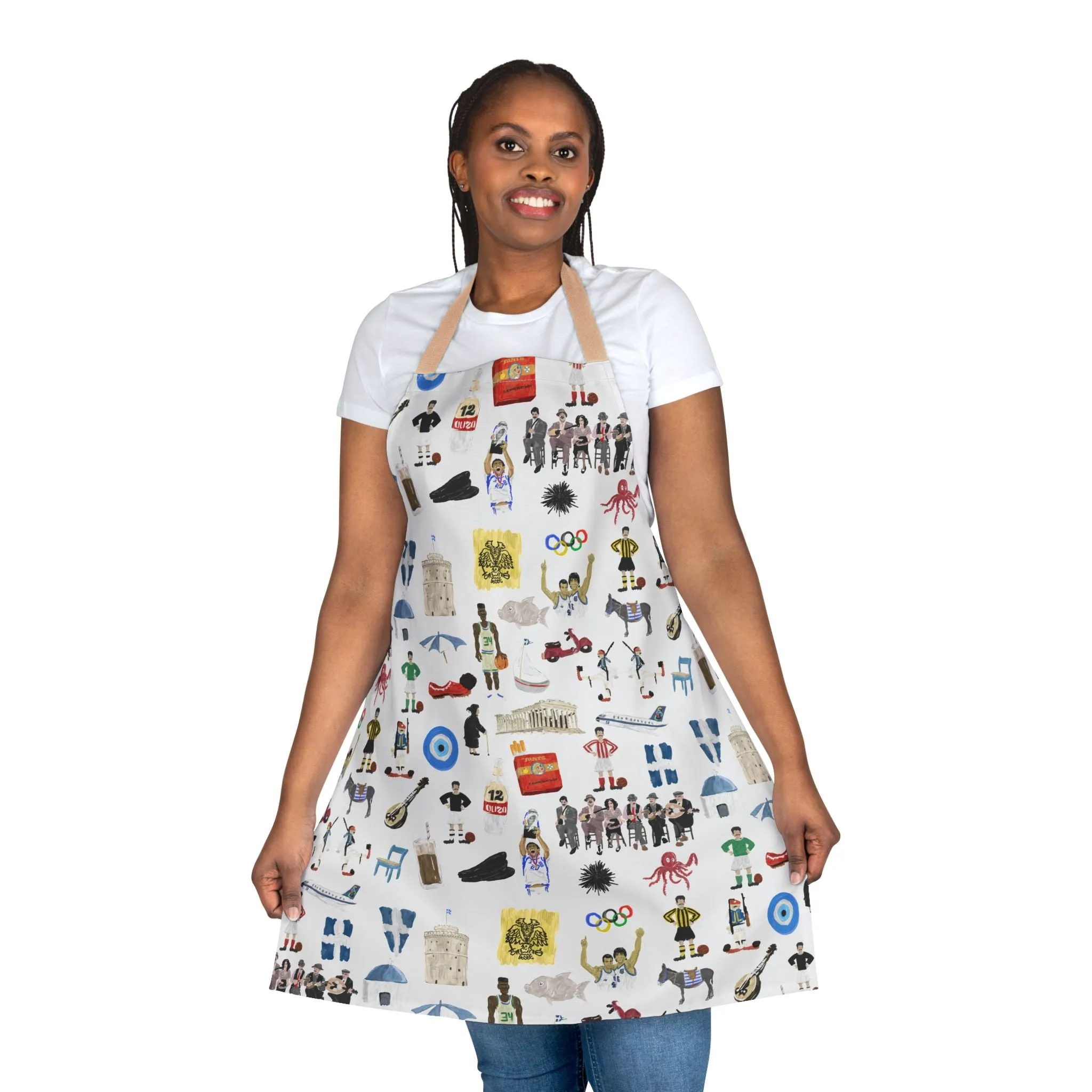 So You're Greek Cooking Apron with 3-Color Straps