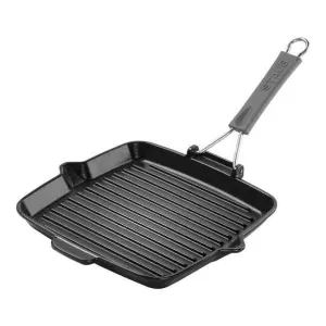 Staub Portable Folding Grill | 9.5 Inch | Matte Black