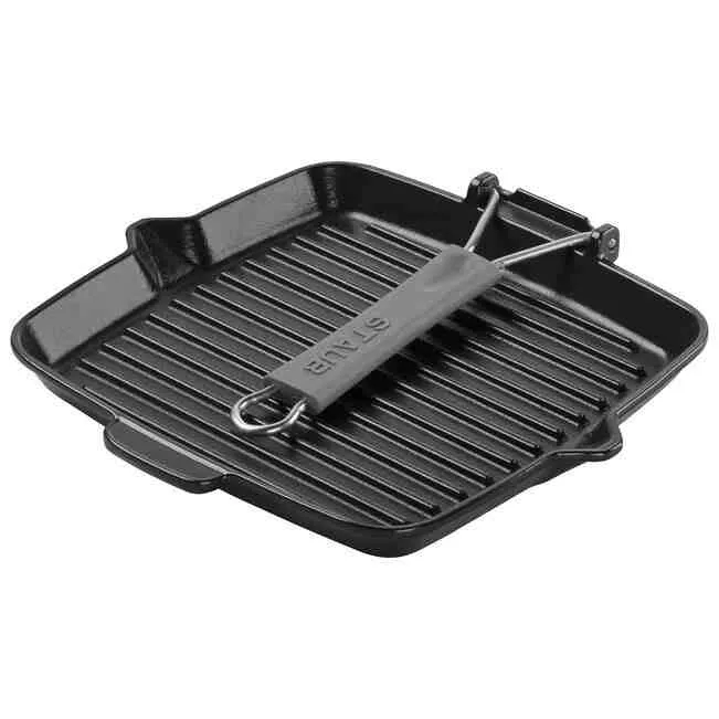 Staub Portable Folding Grill | 9.5 Inch | Matte Black