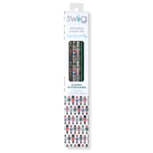 *SWIG Classic Nutcracker   Green Reusable Straw Set