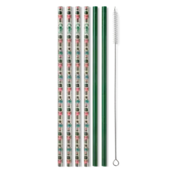 *SWIG Classic Nutcracker   Green Reusable Straw Set