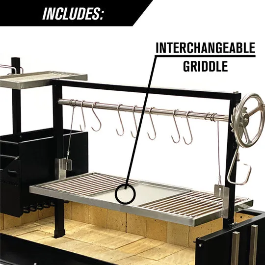 Tagwood BBQ Fully Assembled Argentine Santa Maria Wood Fire & Charcoal Grill - BBQ03SIF
