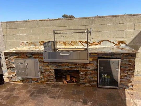 Tagwood BBQ Fully Assembled Built-In Santa Maria Argentine Wood Fire & Charcoal Gaucho Grill - BBQ05SSF