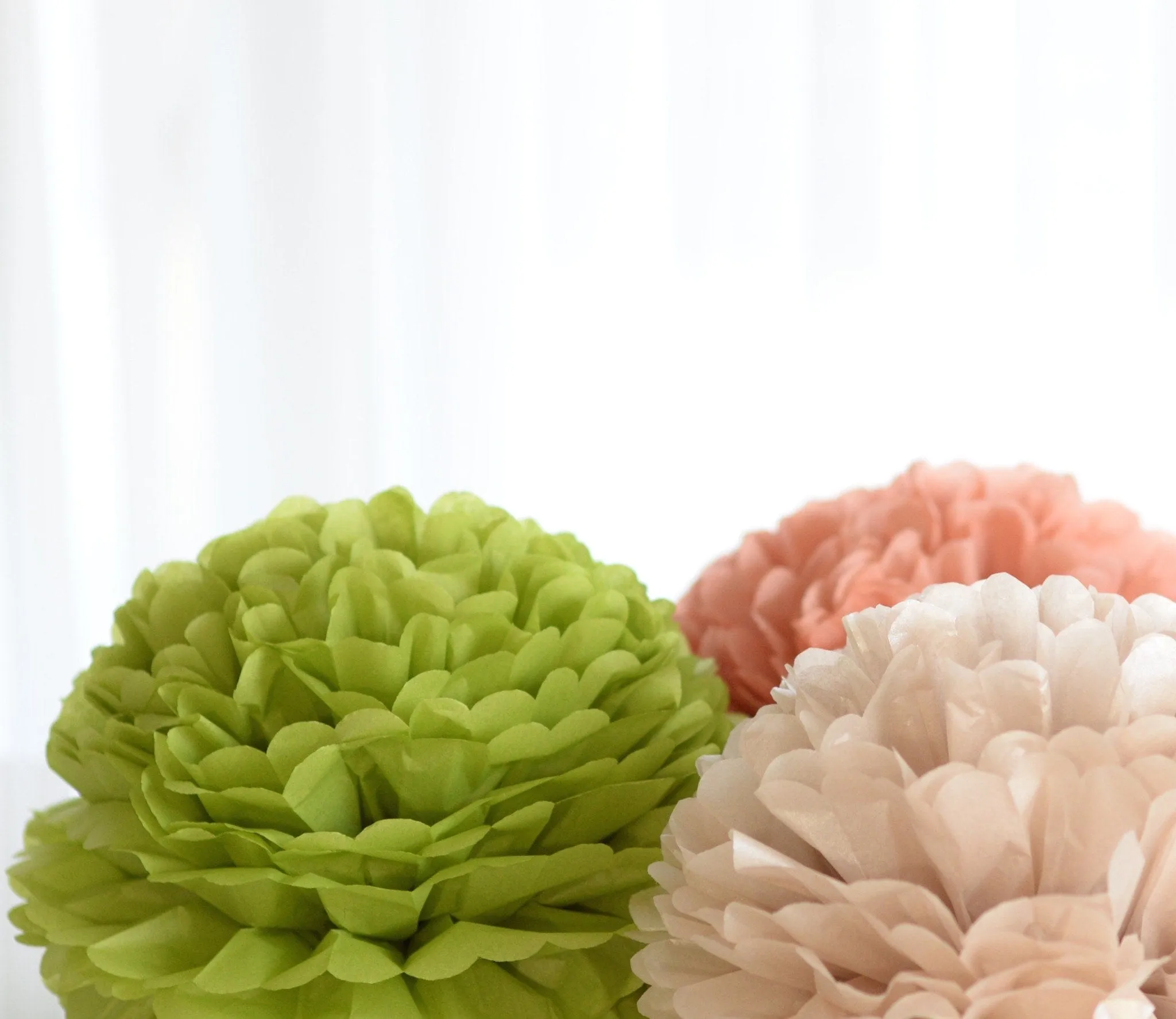 Terracotta tissue paper pom pom