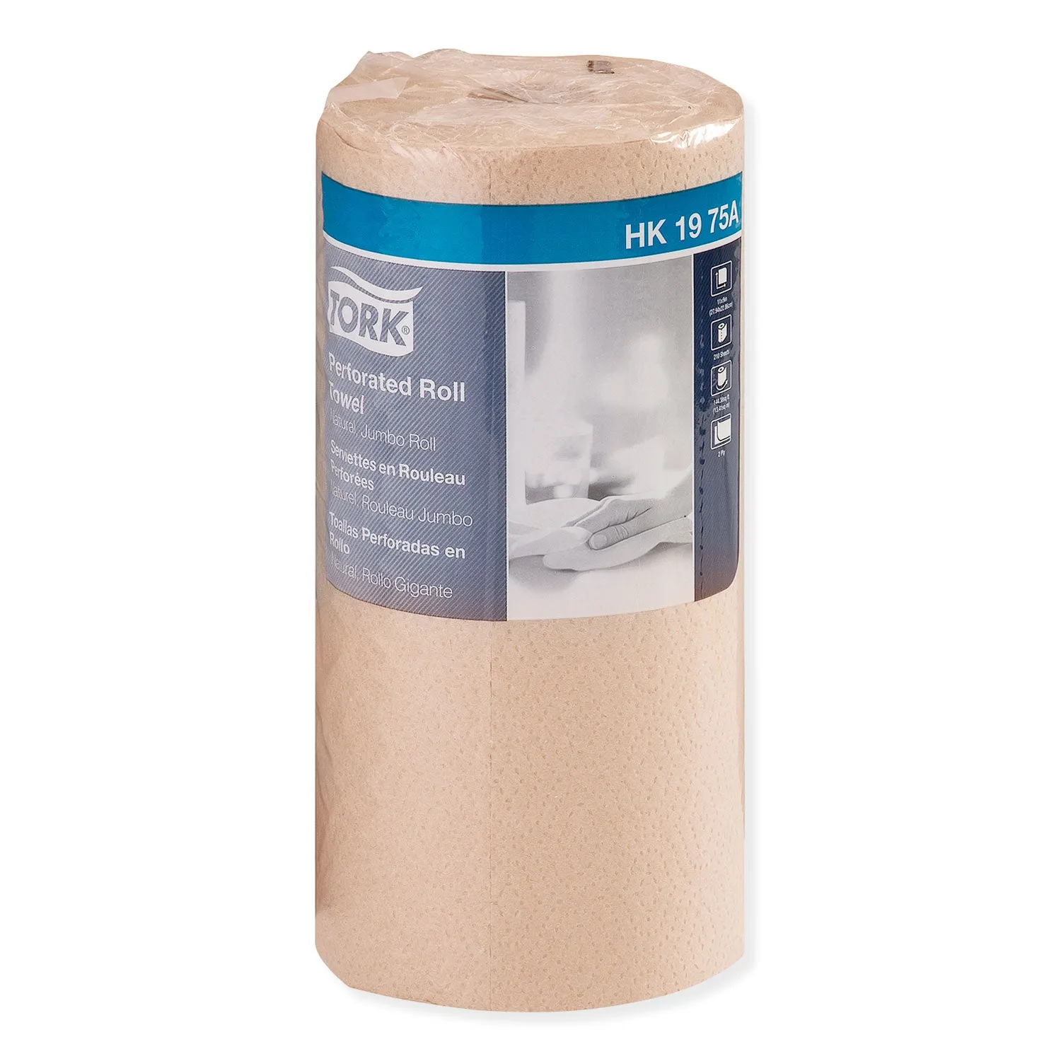 Tork Universal Perforated Towel Roll, 2-Ply, 11 X 9, Natural, 210/Roll,12 Rolls/Carton - TRKHK1975A