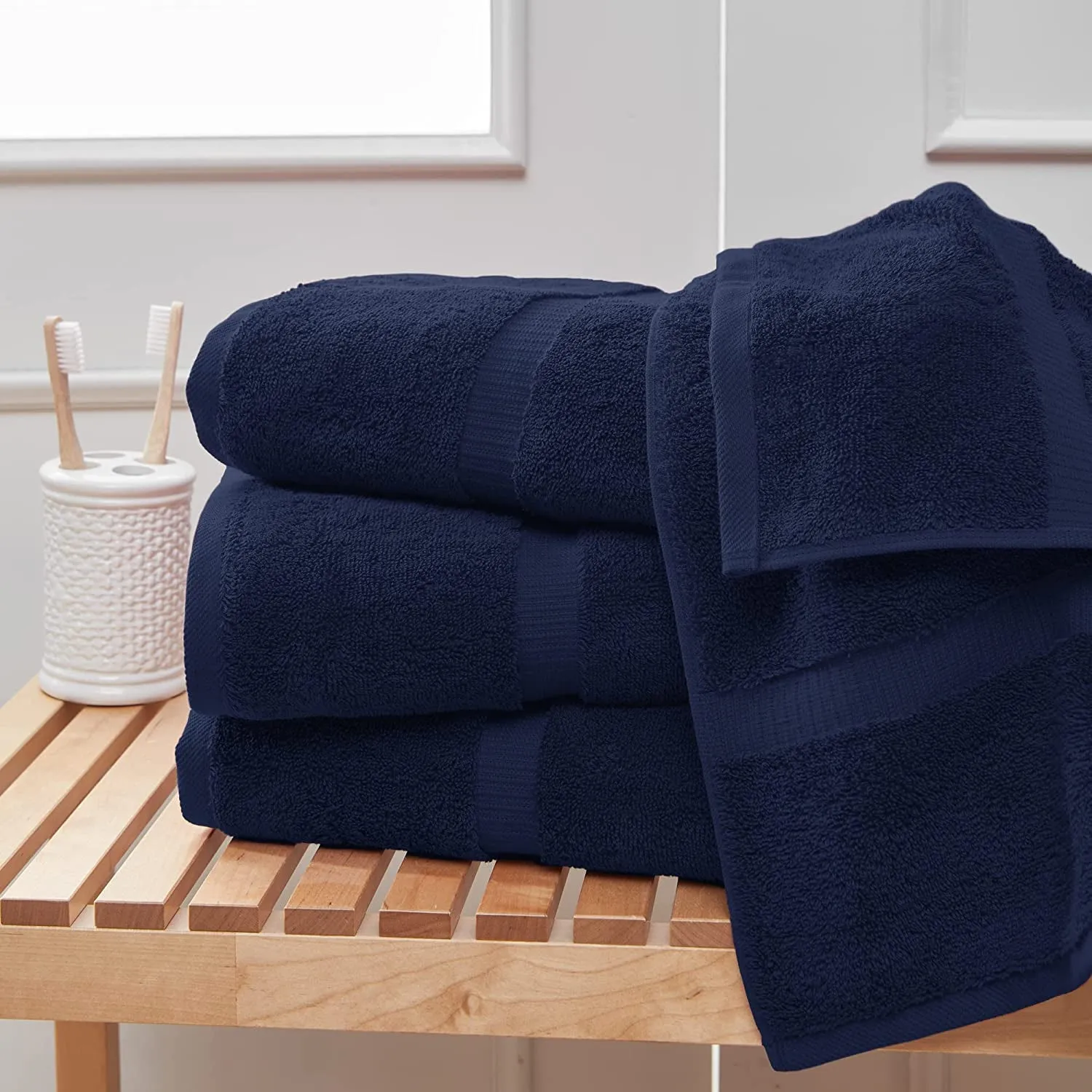 Turkish Cotton Super Soft and Absorbent Towels | 4-Piece Bath Towels, Navy Blue