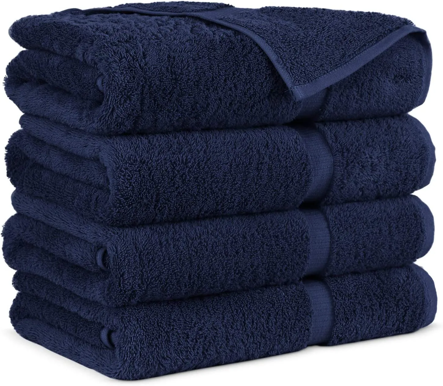 Turkish Cotton Super Soft and Absorbent Towels | 4-Piece Bath Towels, Navy Blue