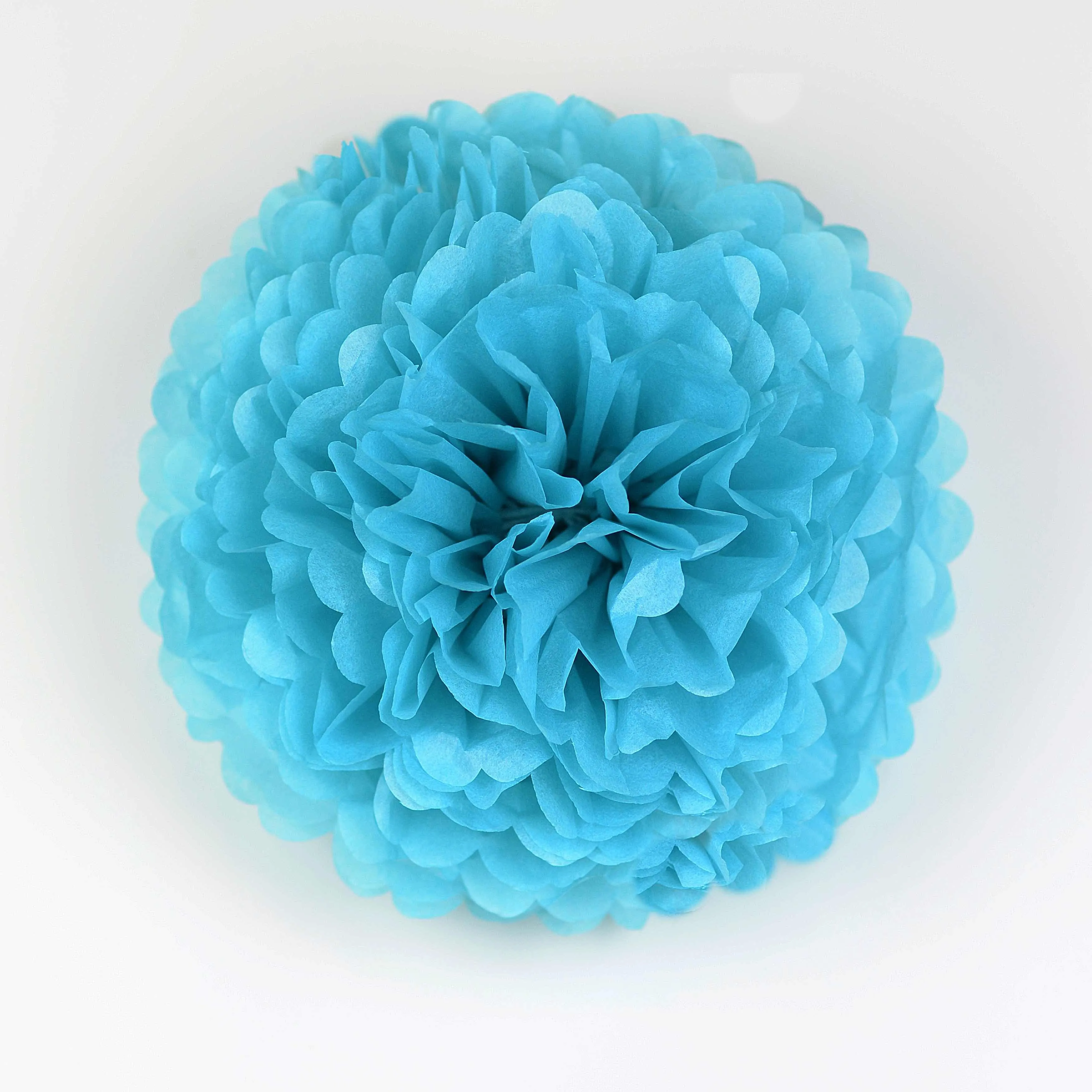 Turquoise tissue paper pom pom