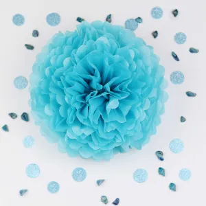 Turquoise tissue paper pom pom