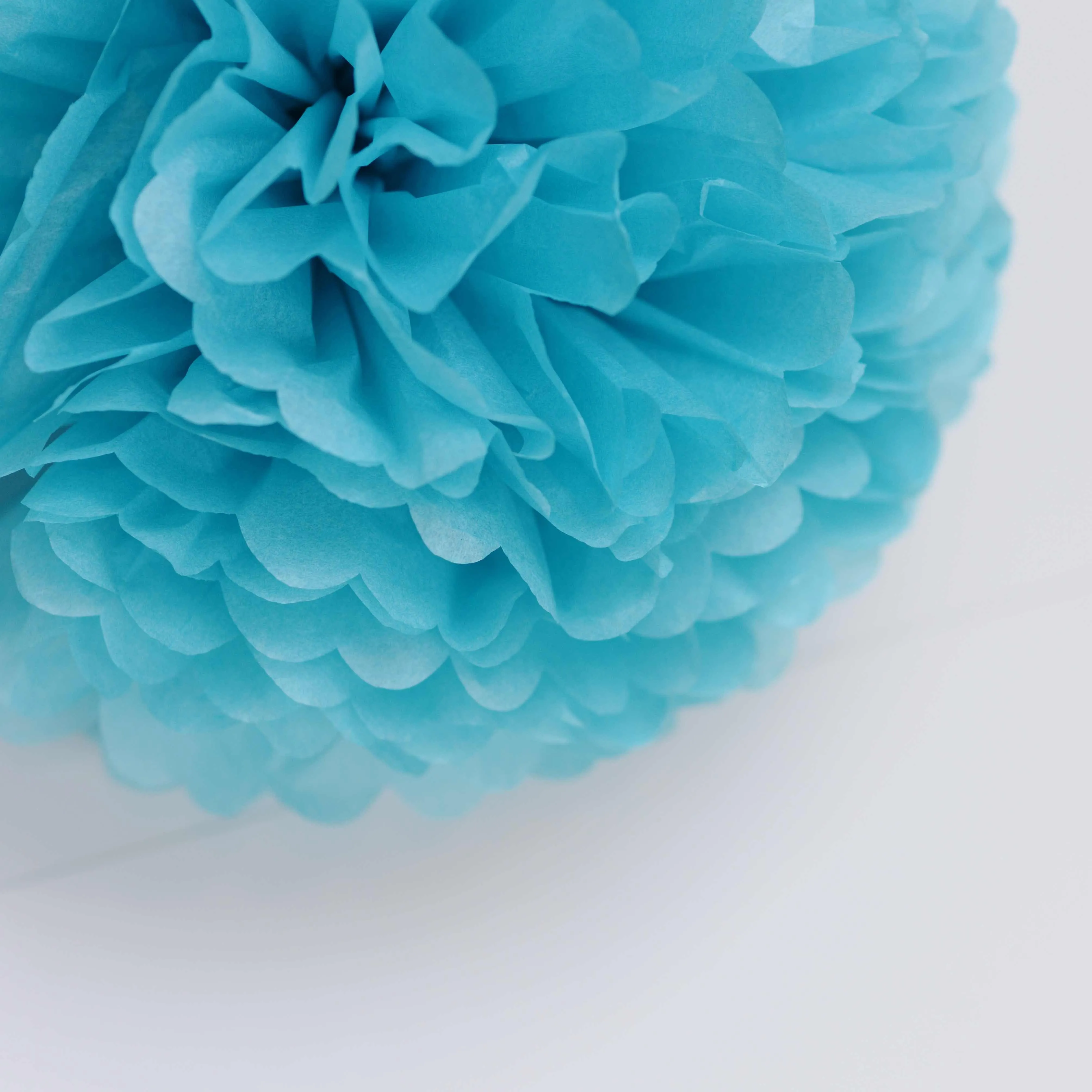 Turquoise tissue paper pom pom