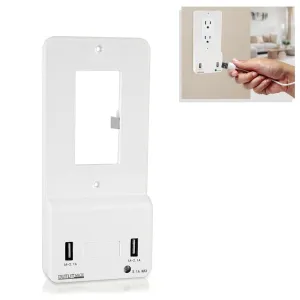 Usb Charge Wall Power Outlet Cover Plate, Snap-On Usb Charging With Built-In Night-Light