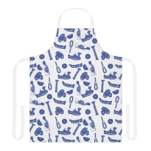 VOSRIO Social Club Blue Cooking Apron with 2-Color Straps