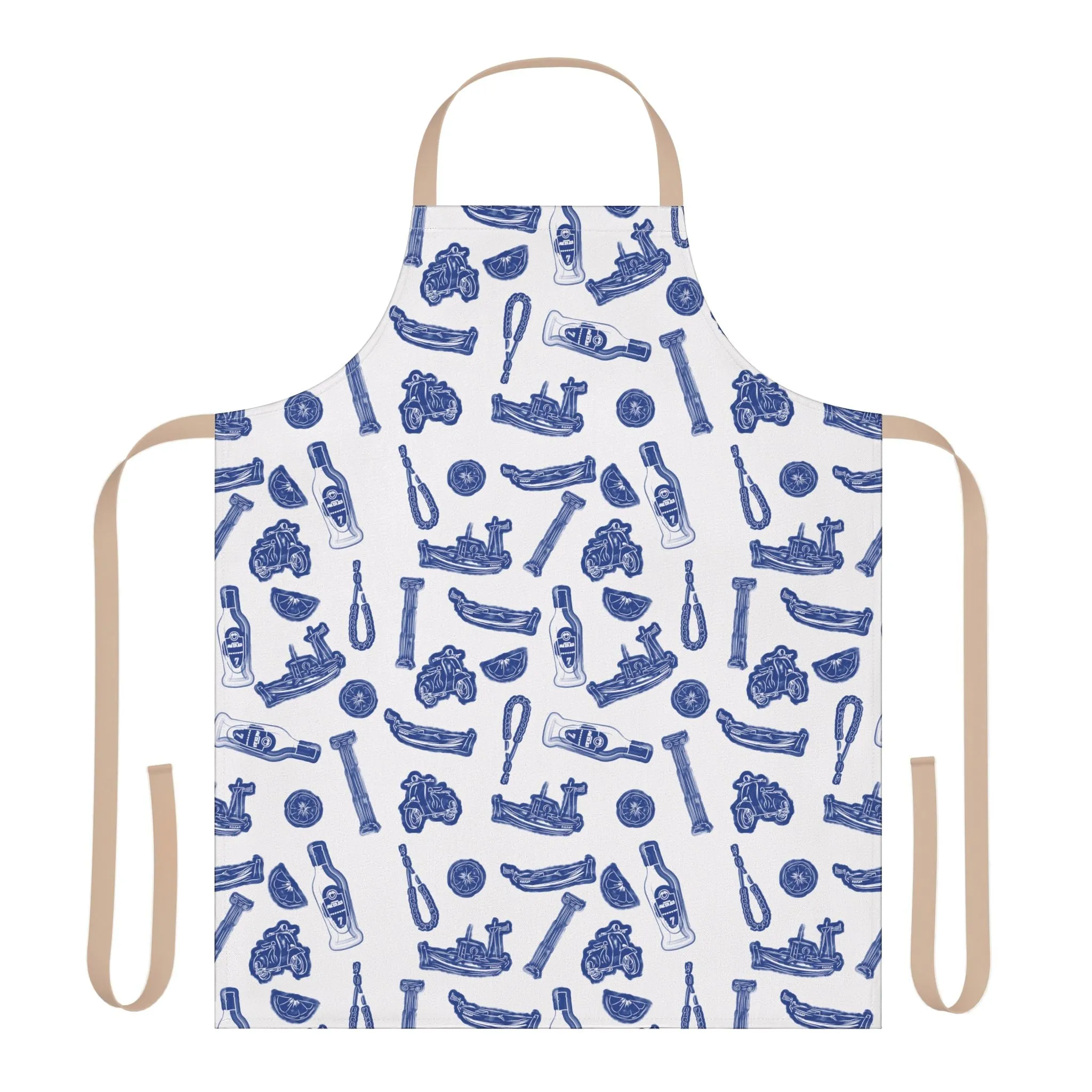 VOSRIO Social Club Blue Cooking Apron with 2-Color Straps