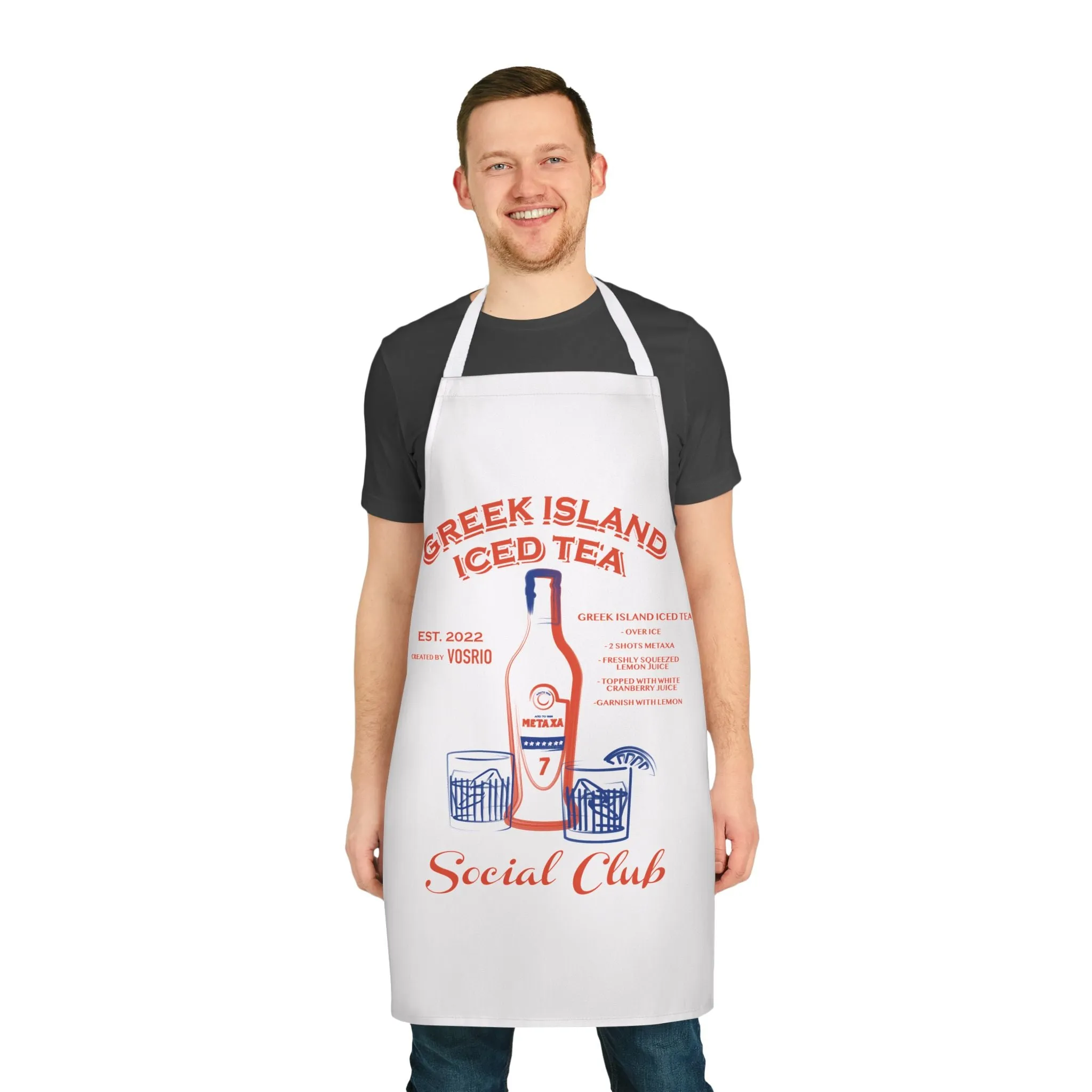 VOSRIO Social Club Cooking Apron with 2-Color Straps