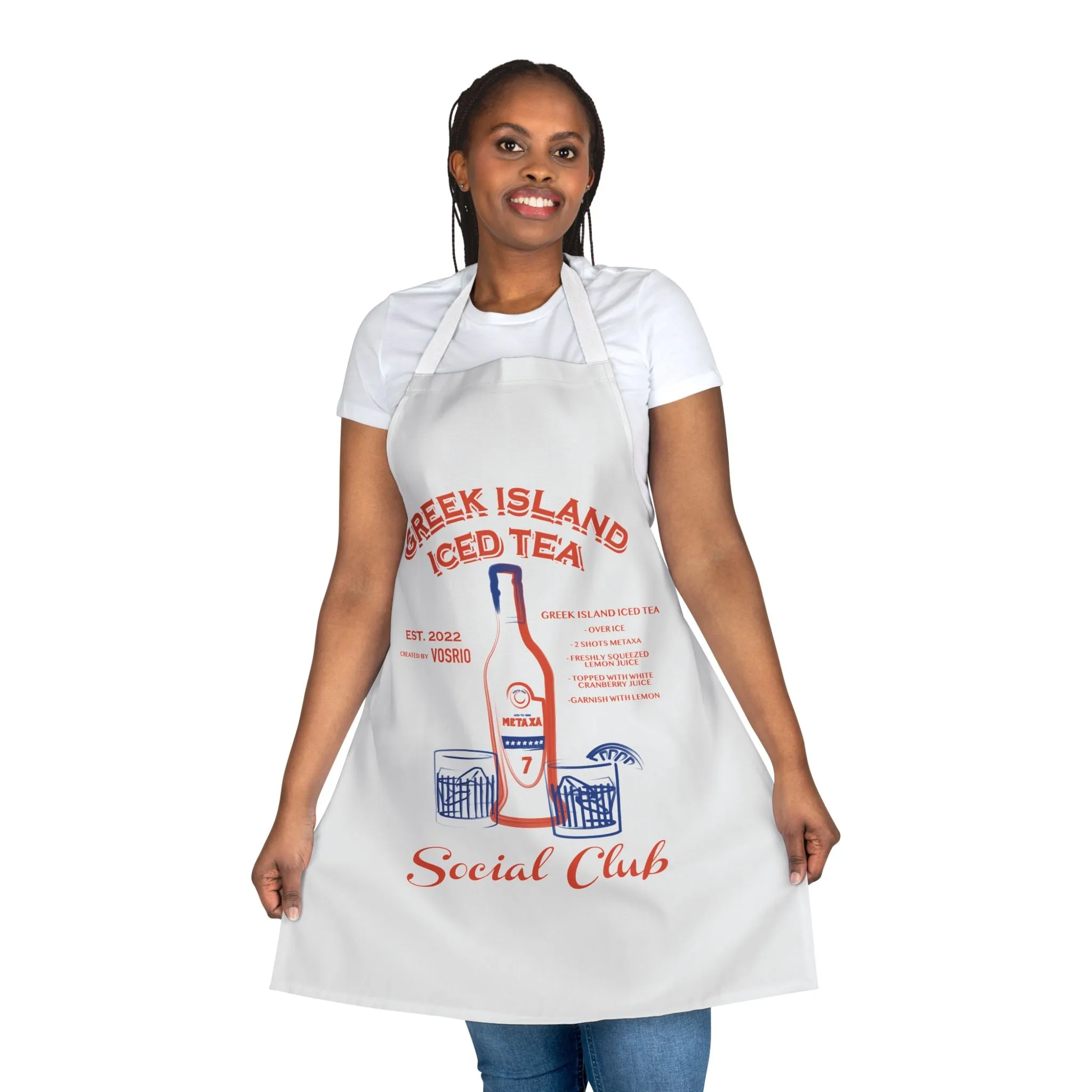 VOSRIO Social Club Cooking Apron with 2-Color Straps