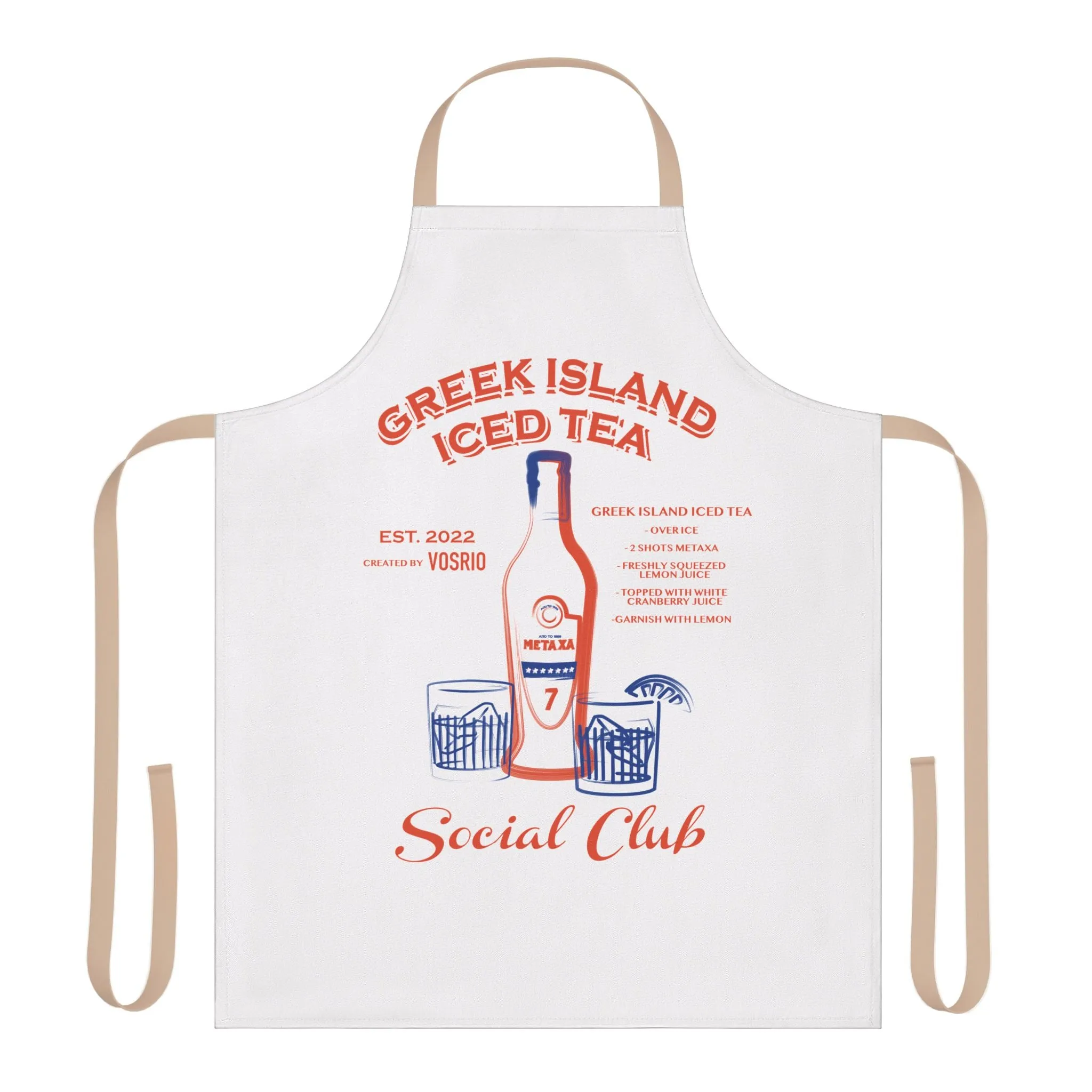 VOSRIO Social Club Cooking Apron with 2-Color Straps