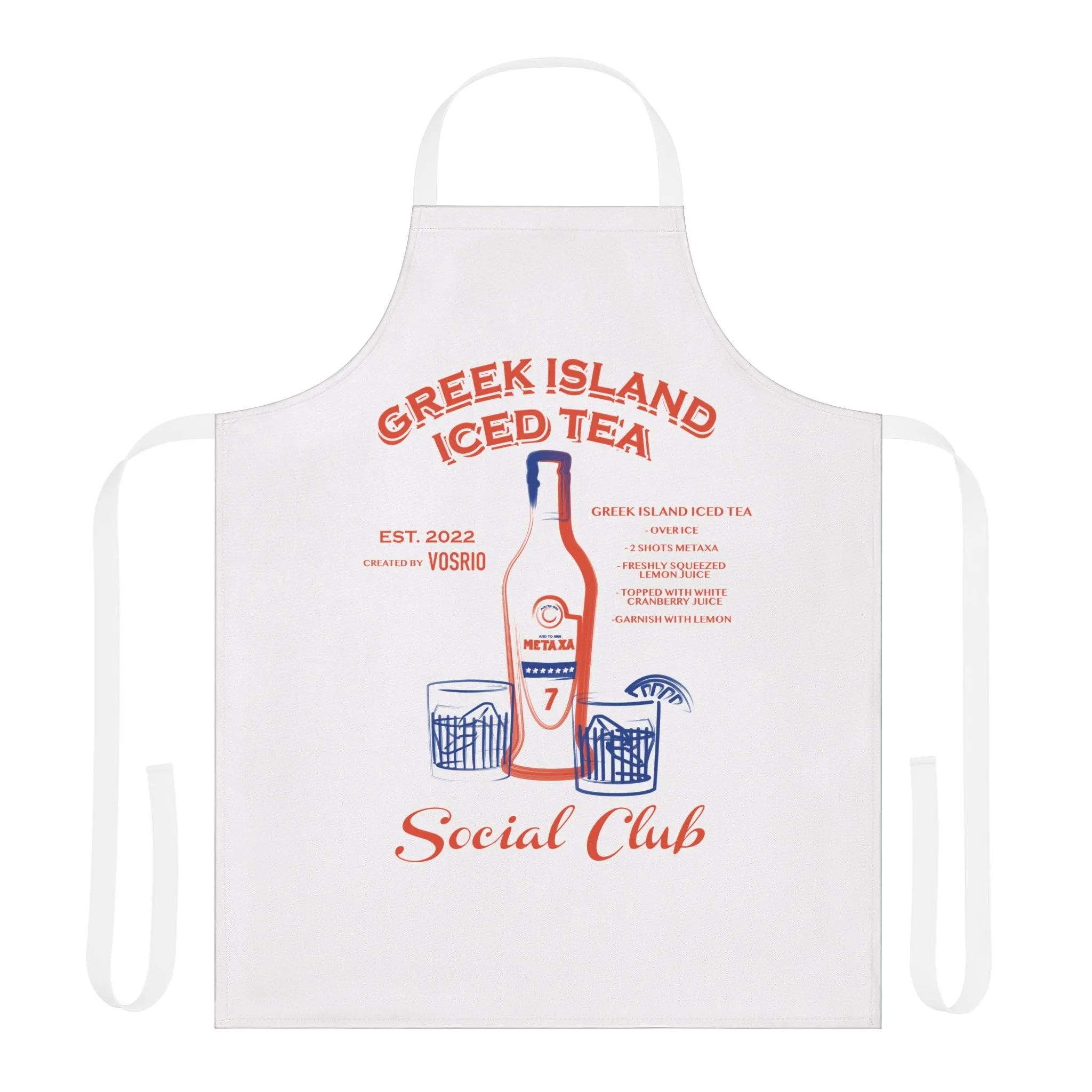 VOSRIO Social Club Cooking Apron with 2-Color Straps