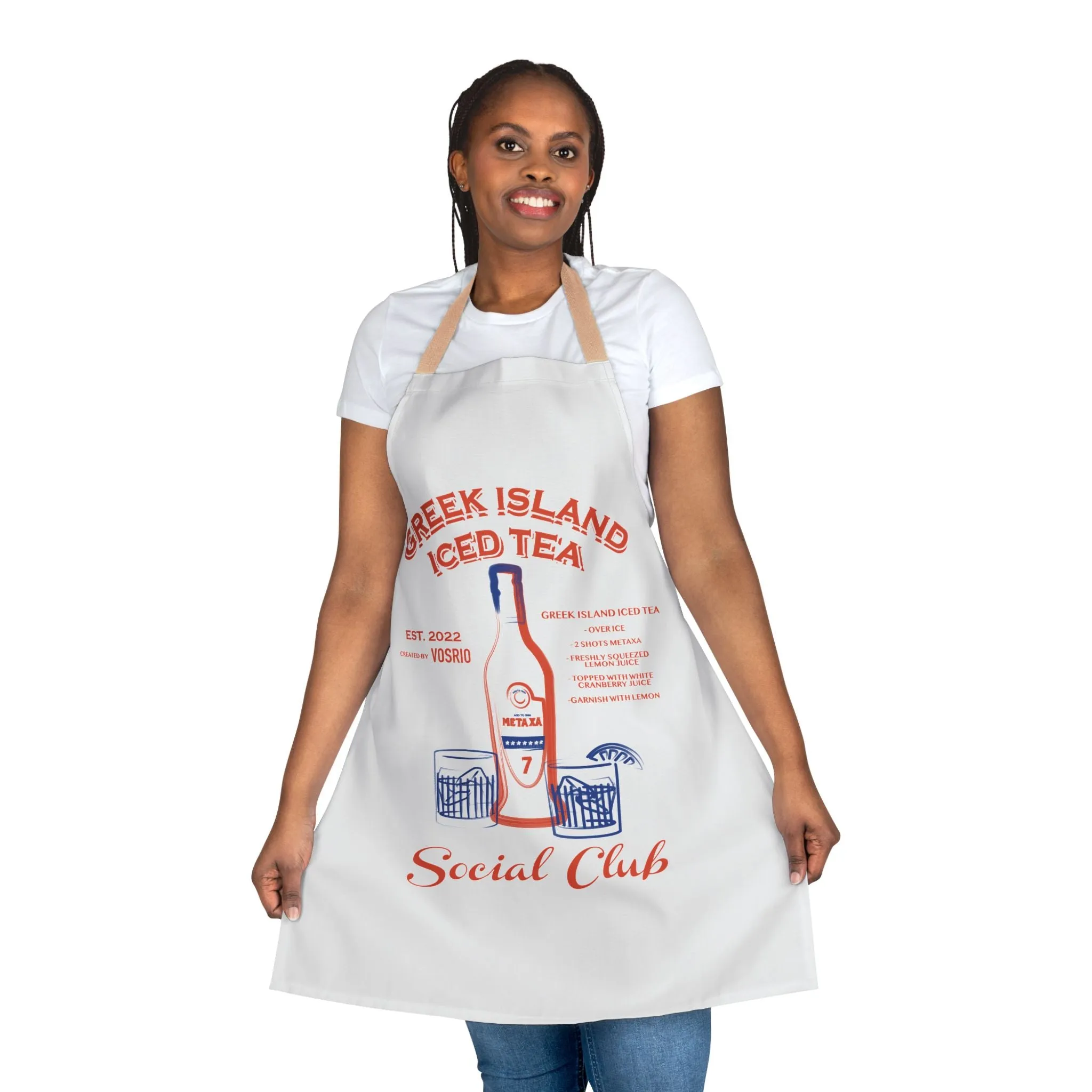 VOSRIO Social Club Cooking Apron with 2-Color Straps