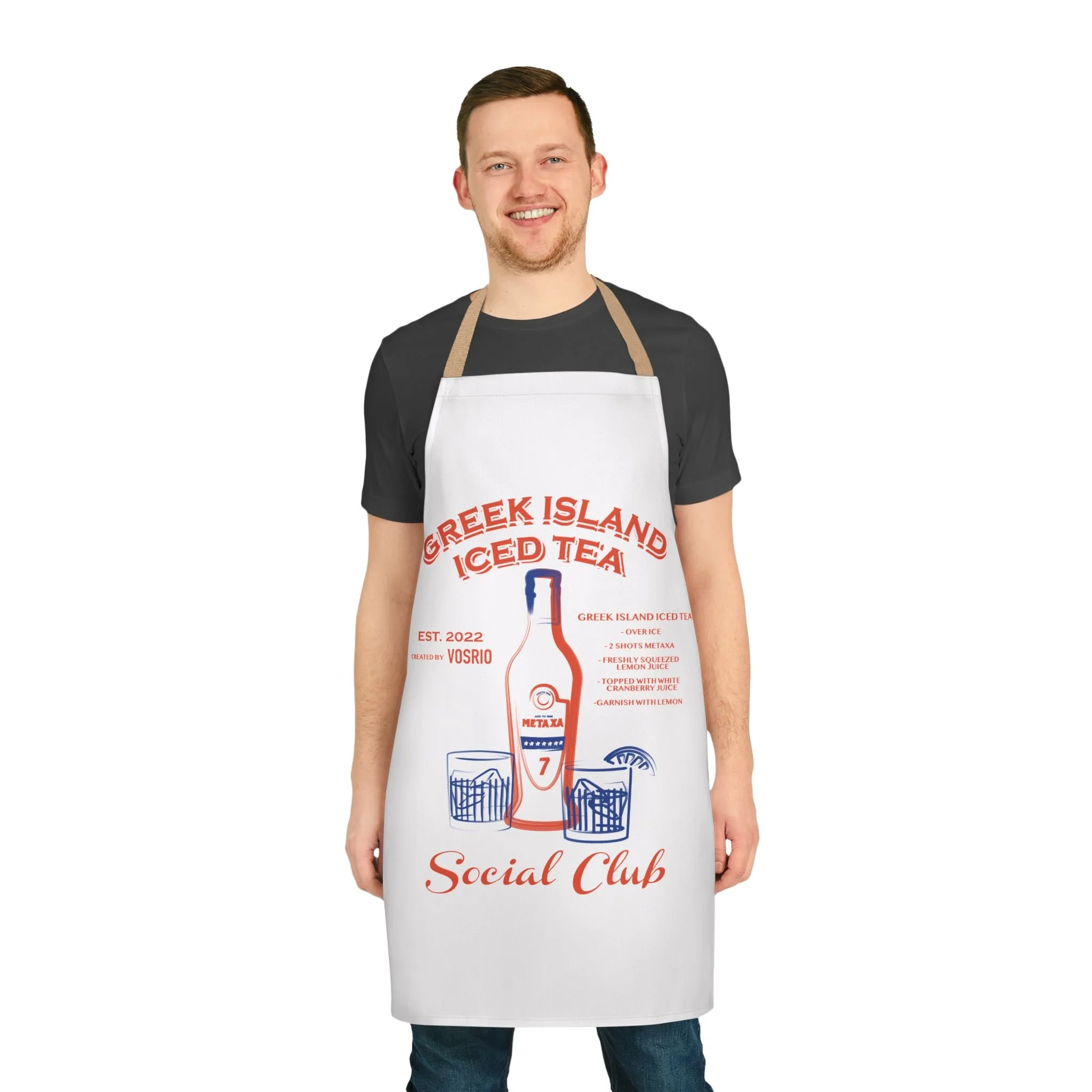 VOSRIO Social Club Cooking Apron with 2-Color Straps