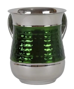 Washing Cup Stainless Steel Green Hammered`