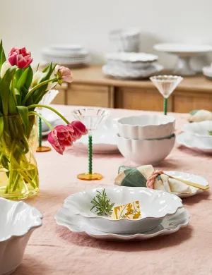 White Scalloped Edge Pasta Bowl