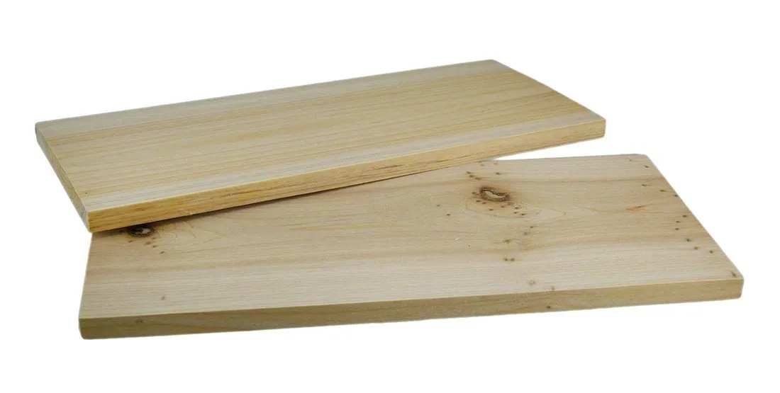 Wood Grilling Planks Cedar Wood Grilling Plank 2 Piece Pack 12 X 5.25 X 0.5 Inches Beige