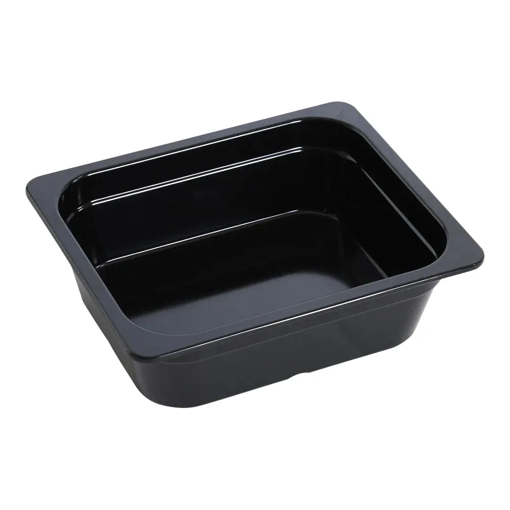 Yanco GN-213BK 12.8" Rectangular GN Pan 1/2, Melamine, Black, 3.6L - Pack of 6