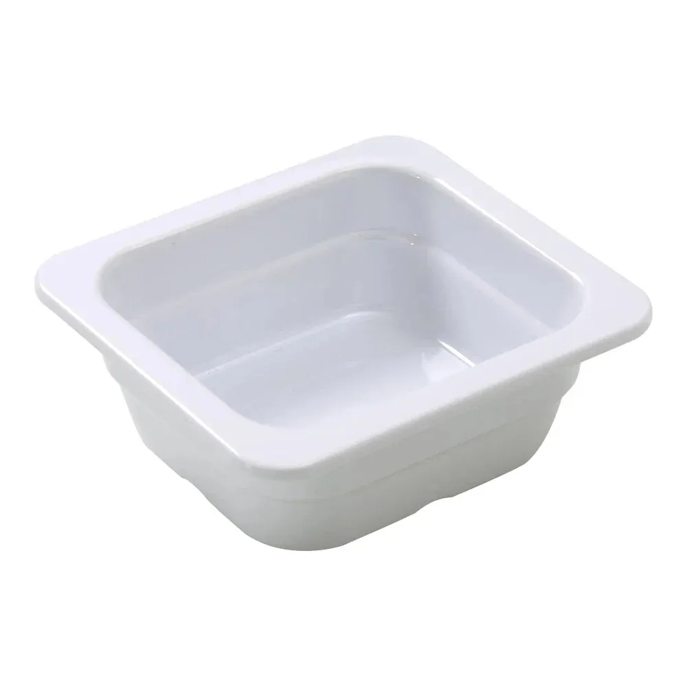 Yanco GN-706 6.93" Rectangular GN Pan 1/6, Melamine, White, 26oz - Pack of 6
