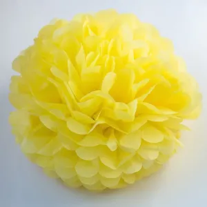 Yellow tissue paper pom pom